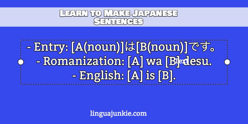 Japanese Sentence Structures
