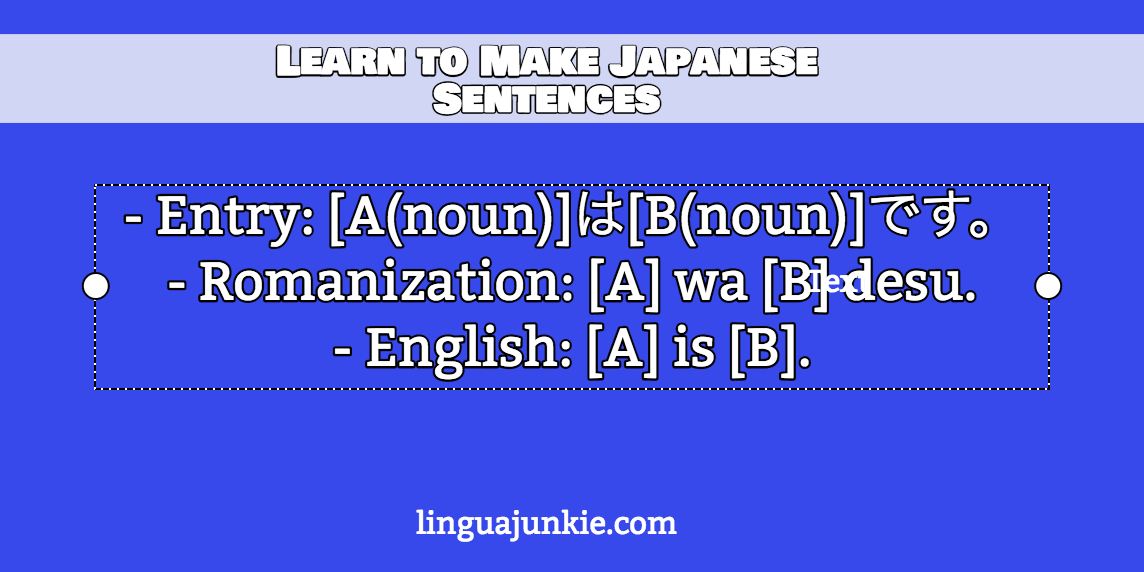 Japanese Sentence Structures