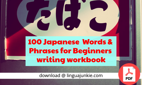 100 words japanese writing workbook