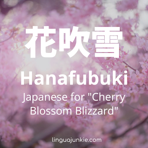 Beautiful Japanese words hanafubuki