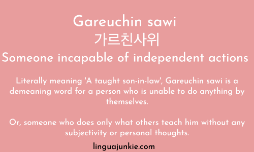  Gareuchin sawi 가르친사위