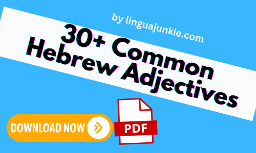 Hebrew adjectives PDF lesson