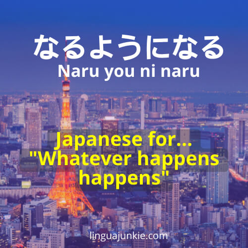 whatever happens happens in japanese - naru you ni naru