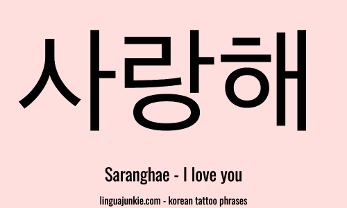 korean tattoo word - saranghae