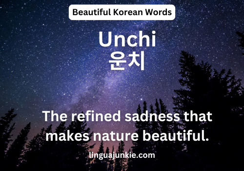 Unchi 운치 in korean word