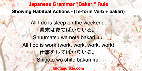 bakari japanese grammar rule (5)