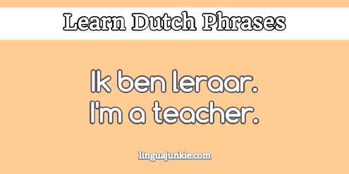 introduce yourself in dutch