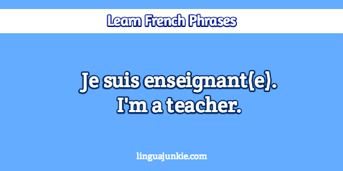 introduce yourself in french