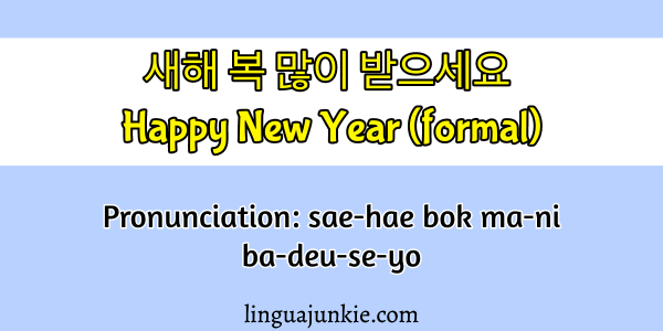 happy new year in korean