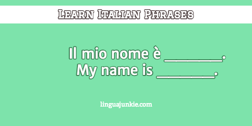 introduce yourself in Italian