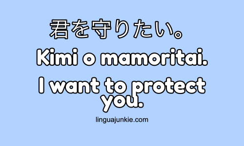 i want to protect you in japanese