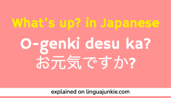 say whats up in japanese ogenki desu ka