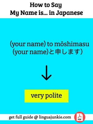 say your name in japanese