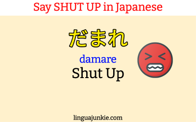 shut up in japanese damare