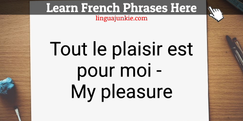 you're welcome in French