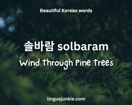 beautiful korean word - Solbaram 솔바람